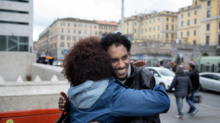 Rome, Italy - A refugee from Israel to Italy.