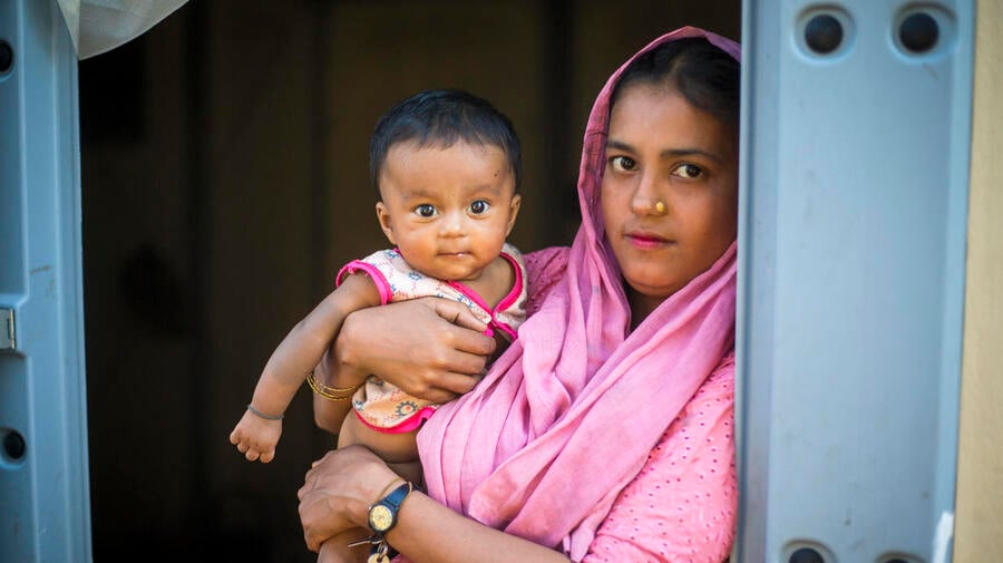 Bangladesh. New arrivals at UNHCR Transit Centre