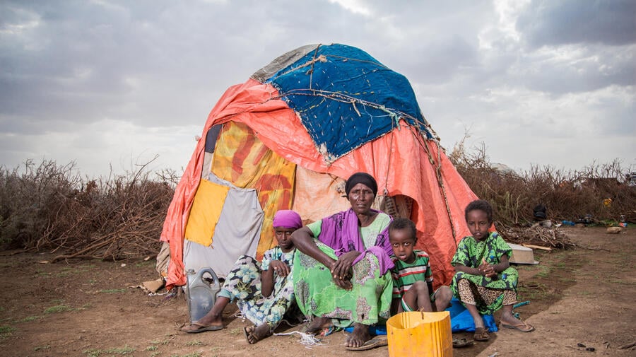 Somalia. Families affected by the ongoing drought
