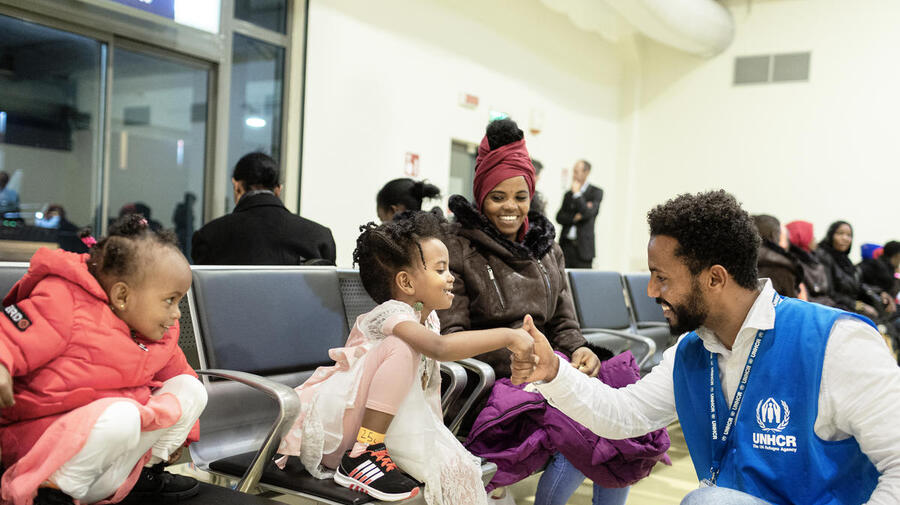 2019.UNHCR flight relocates 54 vulnerable refugees from Niger to Italy.Italy
