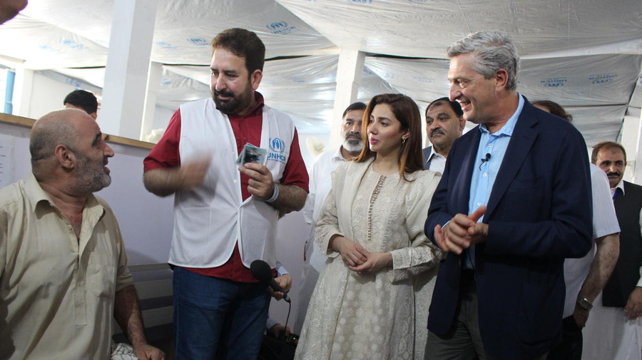 Pakistan. Mahira Kahn, GWA at UNHCR's Voluntary Repatriation Centre in Nowshera, near Peshawar.