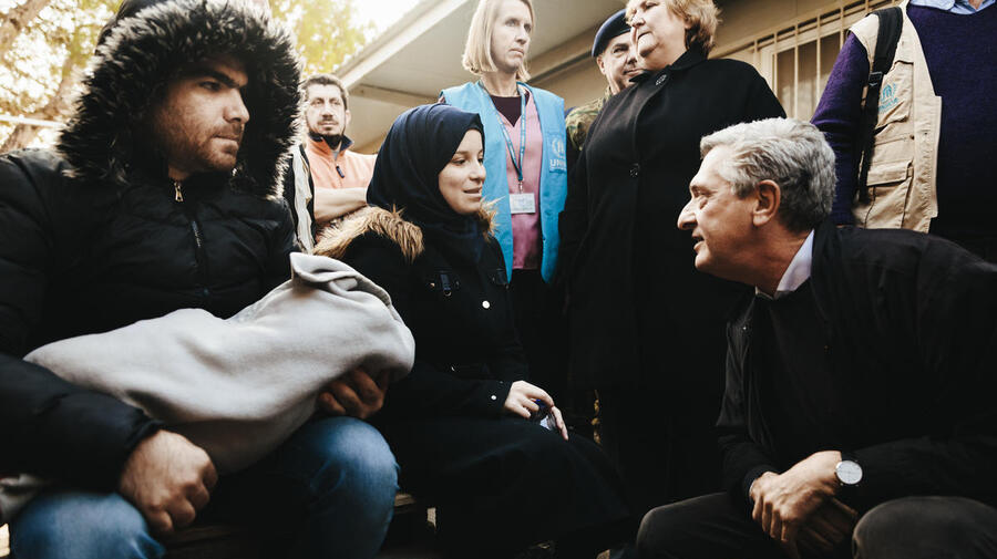 Greek. UNHCR chief urges action over conditions for asylum-seekers on Lesvos