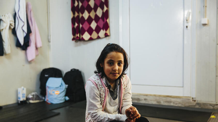 A seven-year-old Afghan asylum-seeker pictured at the Fylakio reception and identification centre near the Greek-Turkish border, February 14 2020.

