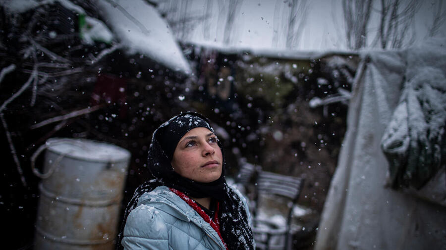 Lebanon. Refugees caught in heavy snow as winter storm JOYCE  hits Lebanon