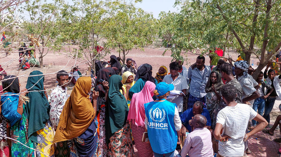 Ethiopia - UNHCR Protection team is monitoring the distribution of WFP's high-energy biscuits in Semera.