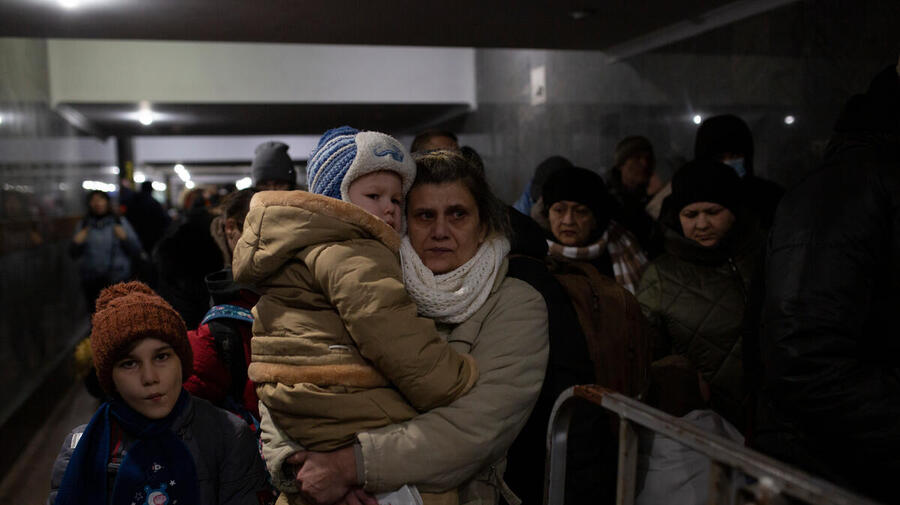 Ukraine. Internally displaced families flee to Lviv to escape conflict further east