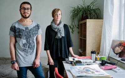 Quiet librarian and outspoken Syrian artist form unlikely bond