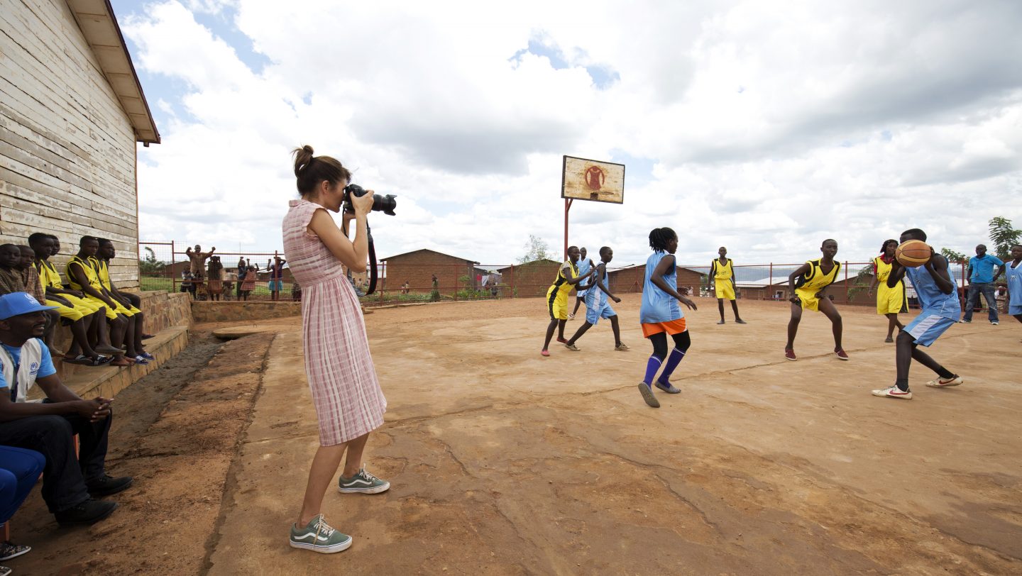 Rwanda. UNHCR High Profile Supporter Helena Christensen visits Burundian refugees in Rwanda