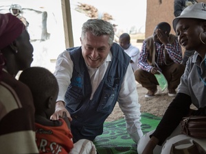 Cameroon. Filippo Grandi, UNHCR High Commissioner, visiting Minawao refugee camp