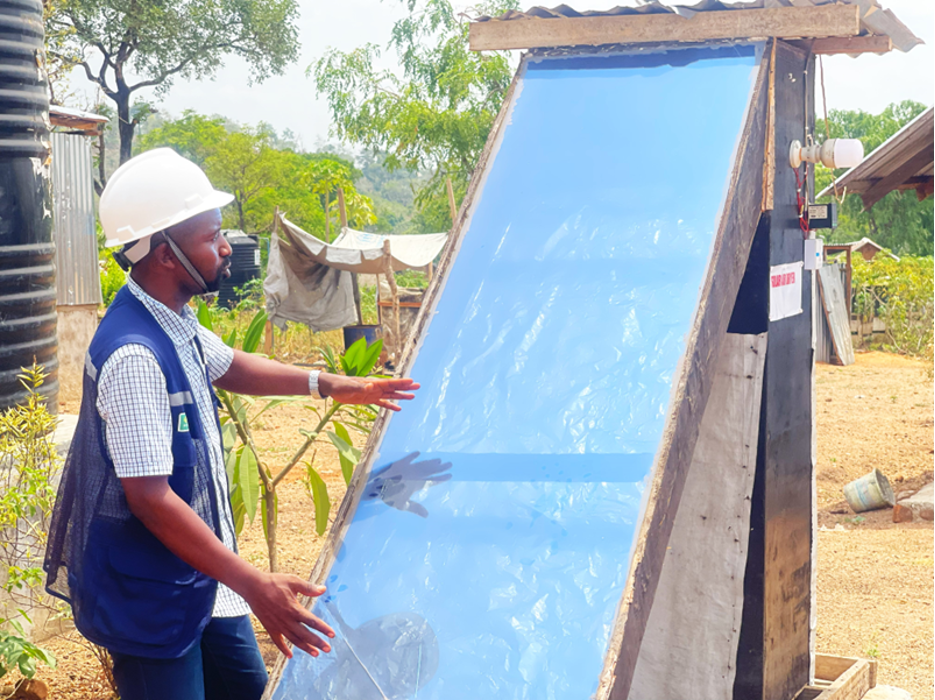 A solar dryer preserves food to prevent contamination in Adagom 3, Cross River State.