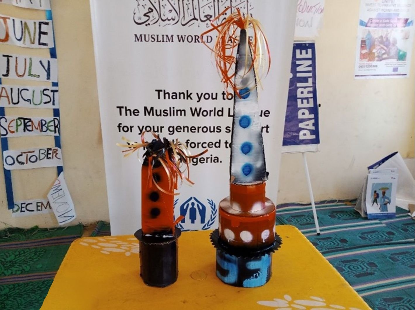 Images were drawn by kids at the child-friendly space in Bama.