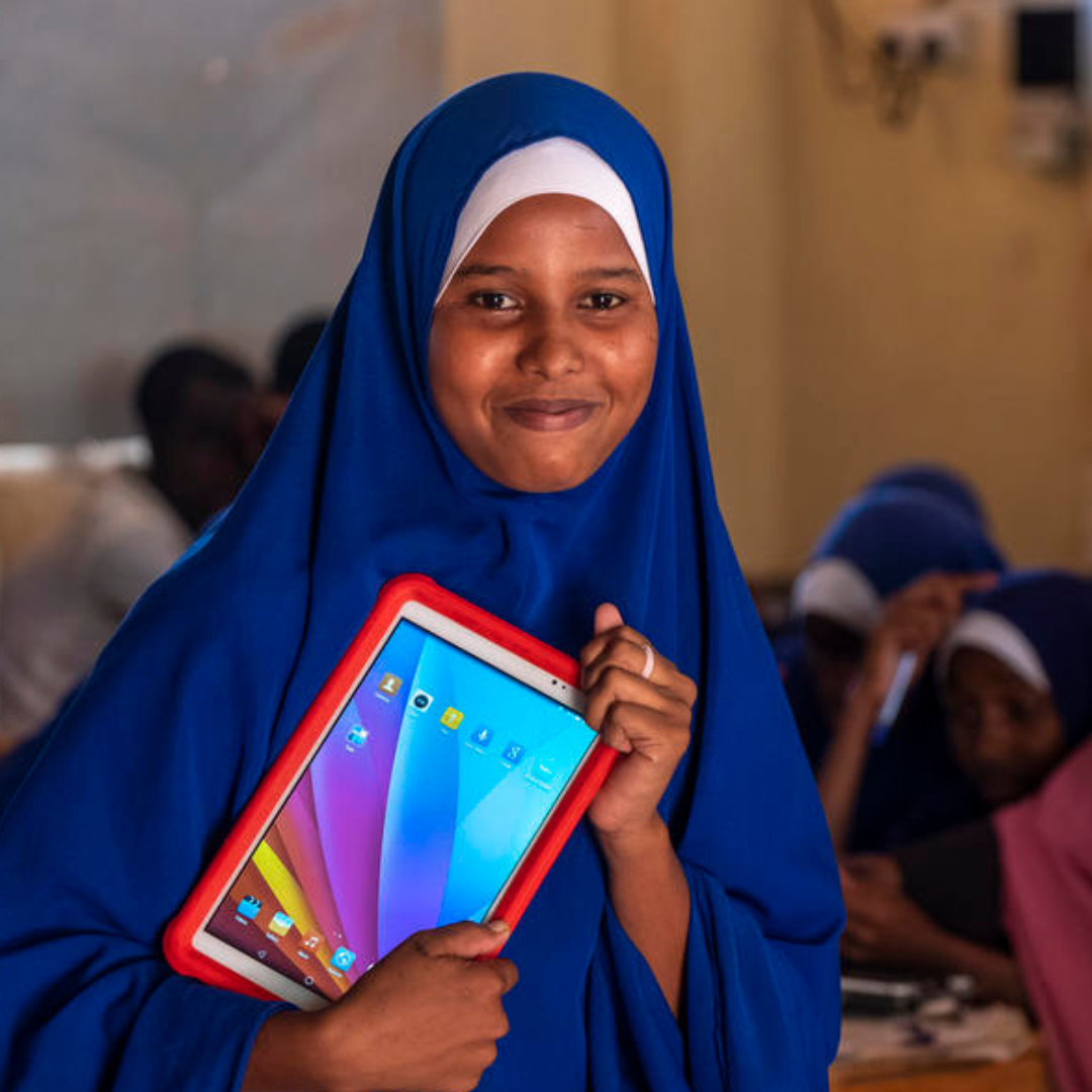 Girl with tablet