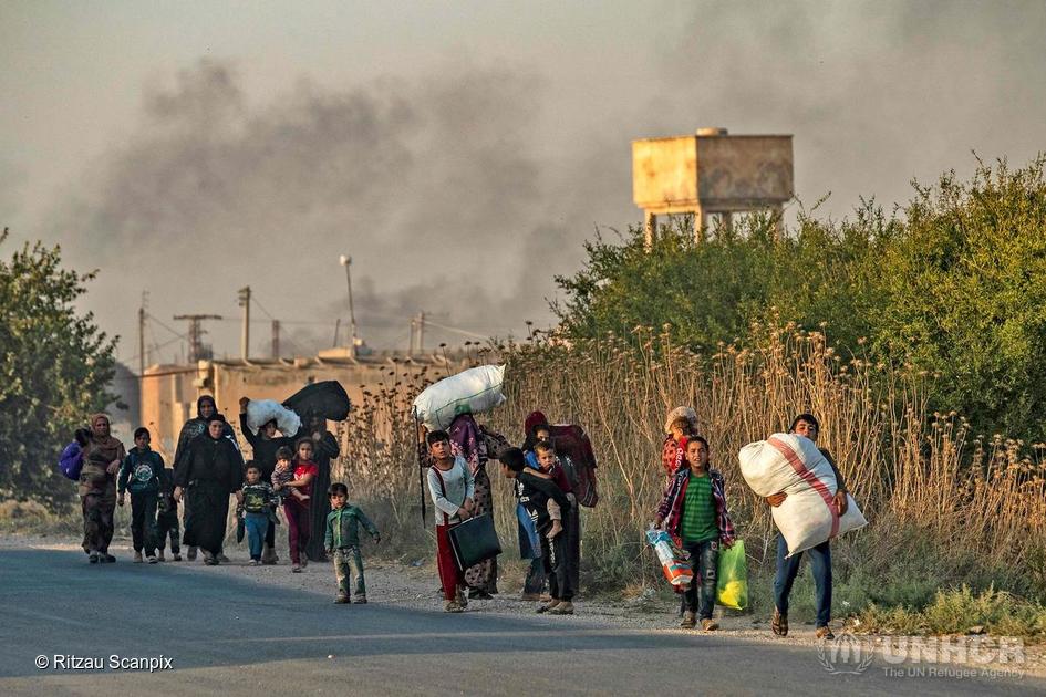 Syrië. Burgers vluchten voor bombardementen. © Ritzau Scanpix