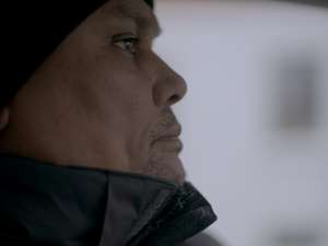 A person looking to the side