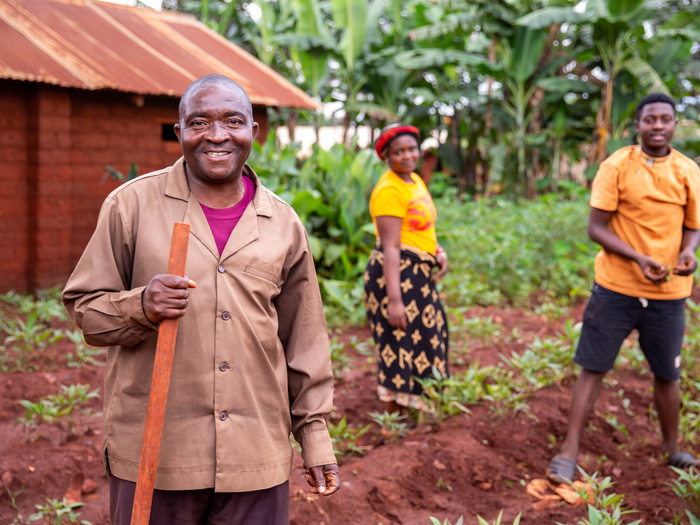 Refugee in kitchen garden