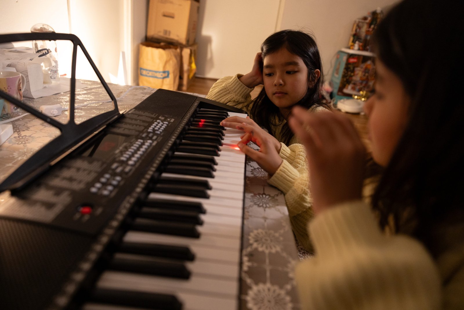 A child playing a piano