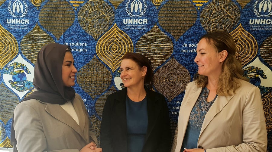 At the 2025 Refugee Speaker Programme launch event participants Hamida and Galyna spoke with Annika Sandlund, UNHCR’s Representative to the Nordic and Baltic Countries.