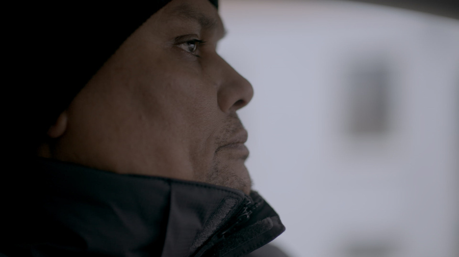 A person looking to the side