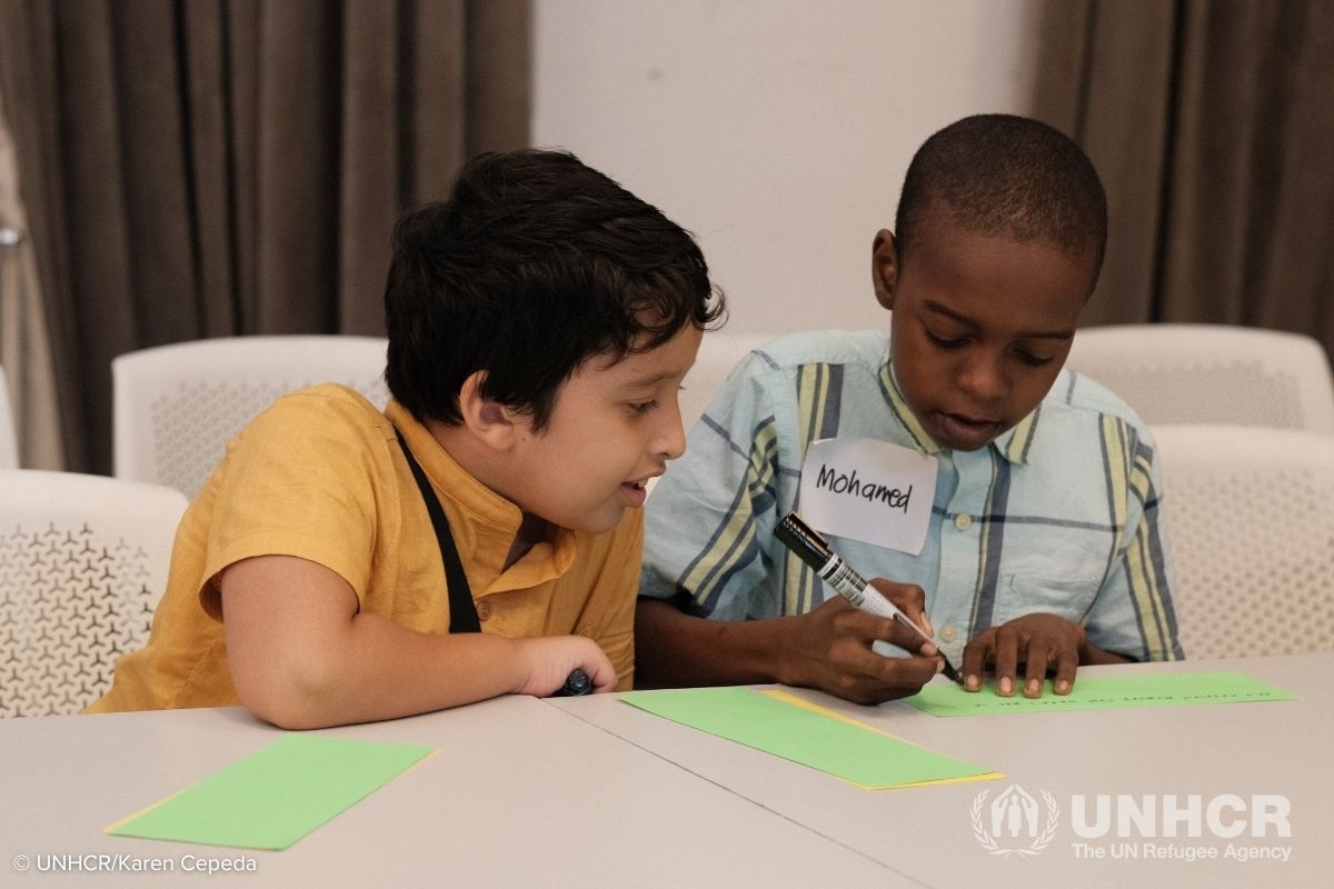 Young participants of the art workshop