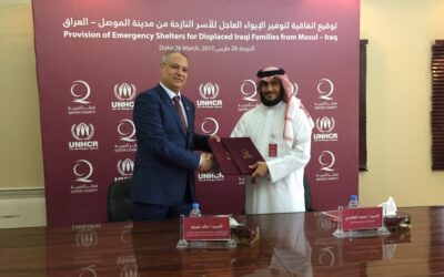 UNHCR and Qatar Charity sign an agreement to secure emergency shelter for thousands of displaced Iraqis