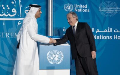 الأمين العام للأمم المتحدة ووزير خارجية دولة قطر يفتتحان بيت الأمم المتحدة في الدوحة