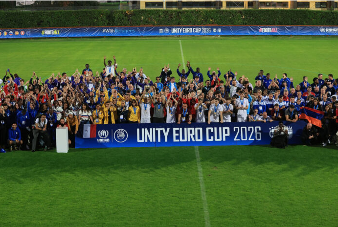 Teams celebrating the end of the UNITY EURO CUP 2026