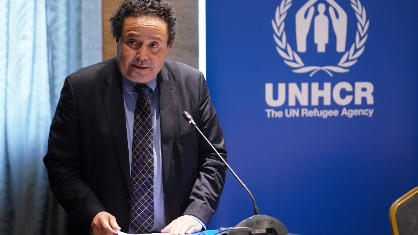 UNHCR Representative in Serbia, Mr. Soufiane Adjali, during the signing of the Letter of Understanding between UNHCR and KIRS, April 2024 ©KIRS