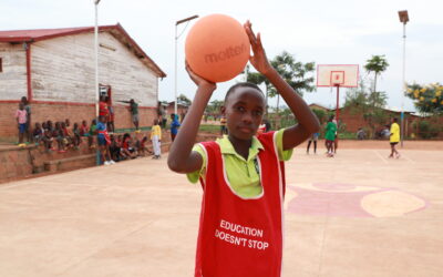 Refugee children learn and grow through playing sports in Mahama camp