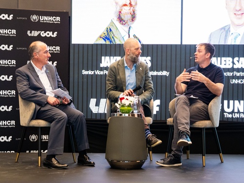 من حفل إطلاق شراكة "ليف غولف" مع المفوضية السامية للأمم المتحدة لشؤون اللاجئين بمدينة الرياض