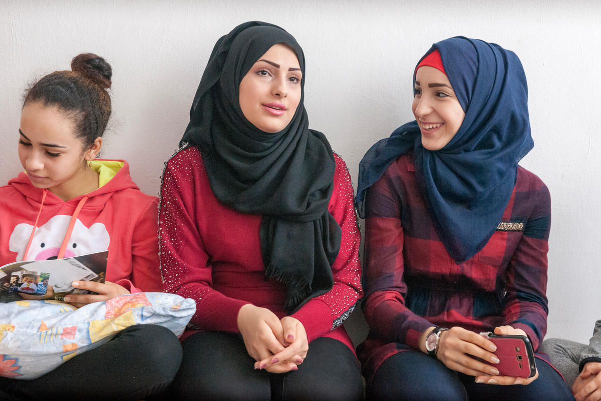Austria. Syrian refugee family reunited