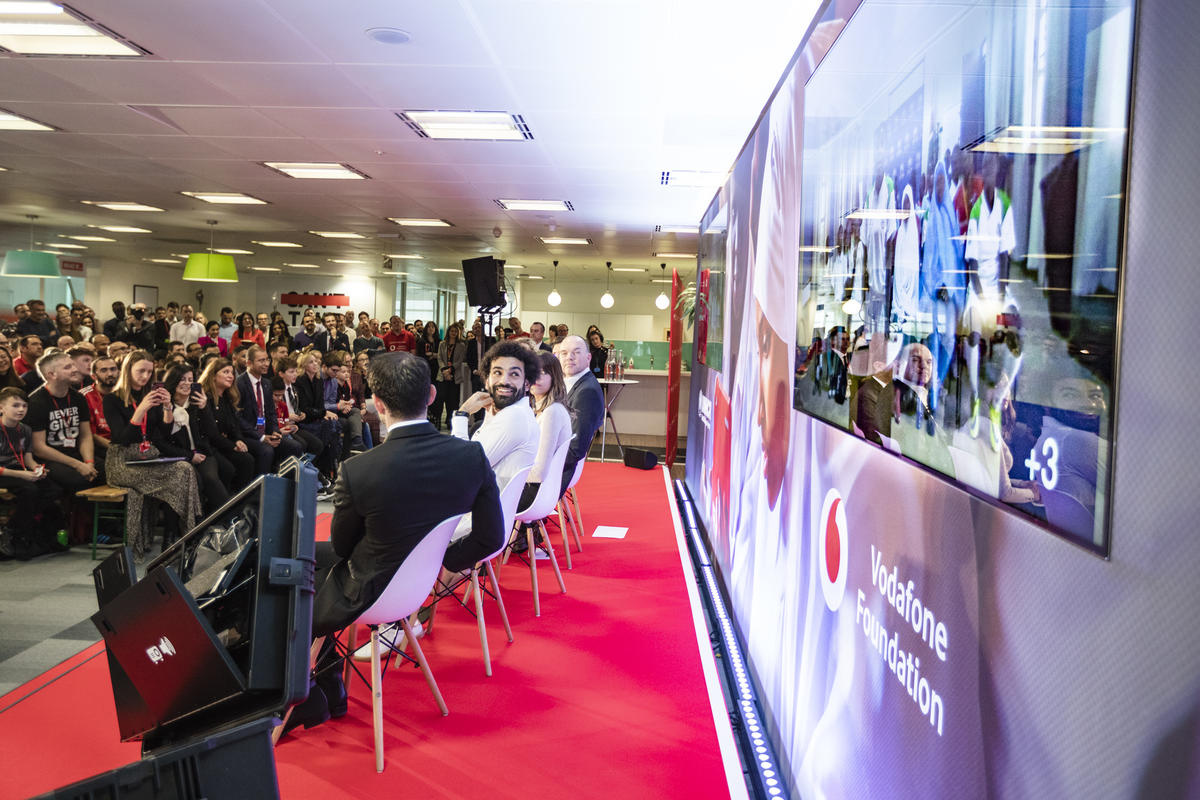 United Kingdom. Mohamed Salah announced as Ambassador for UNHCR / Vodafone Foundation's Instant Network Schools