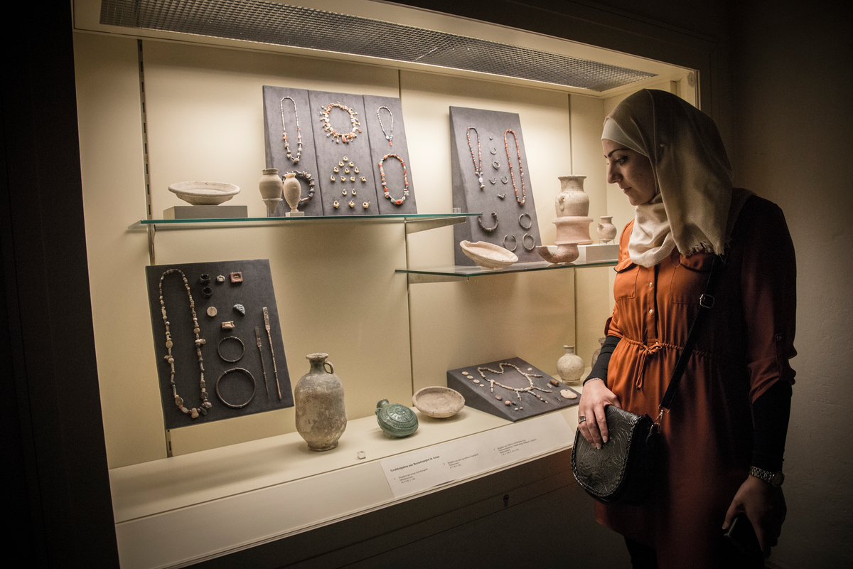 Germany. Refugee guides show Berlin's new arrivals ancient treasures from their homelands