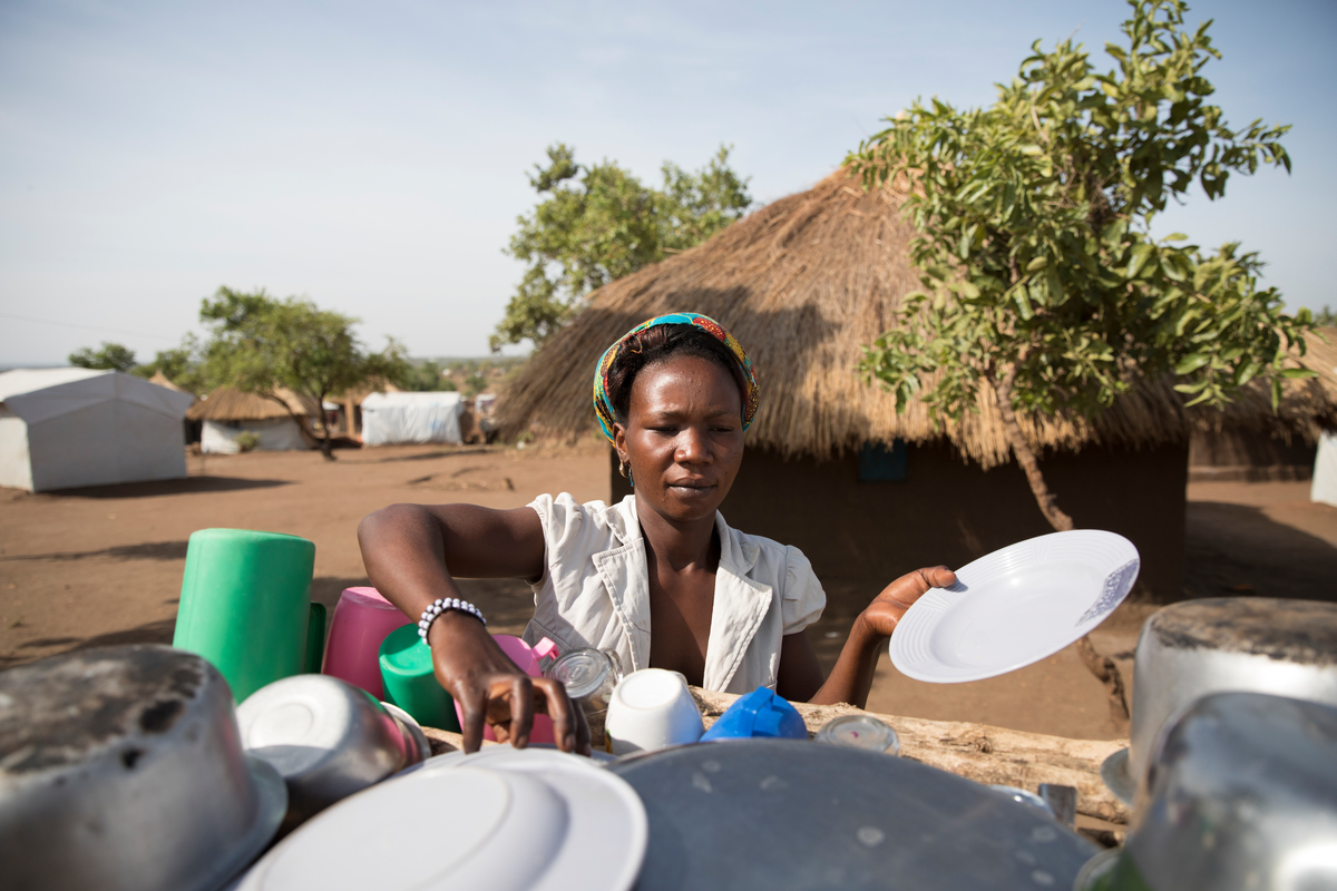 Uganda. South Sudanese refugee, Aisha, in Bidibidi refugee settlement