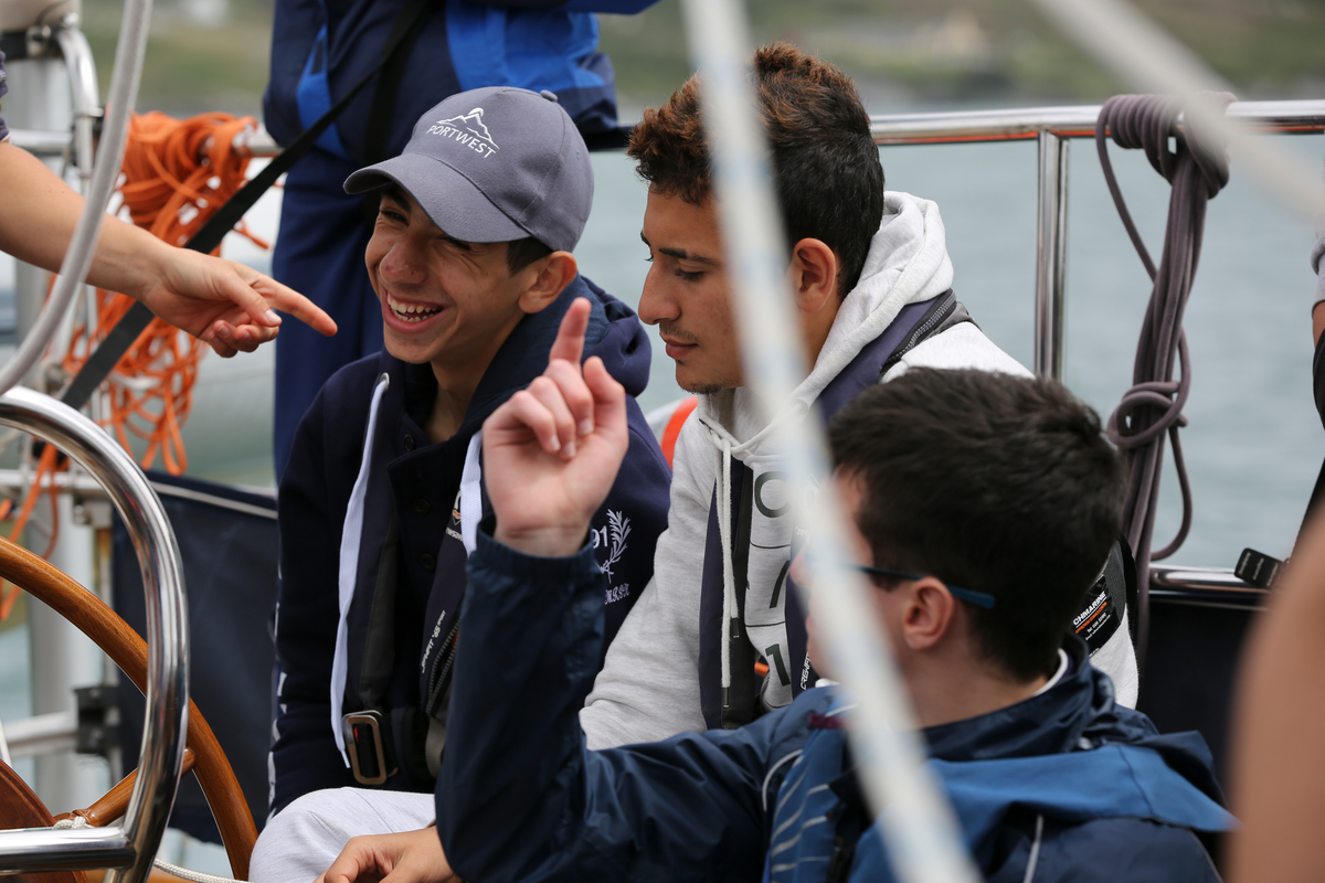 Ireland. Having a laugh aboard the sail traning vessel