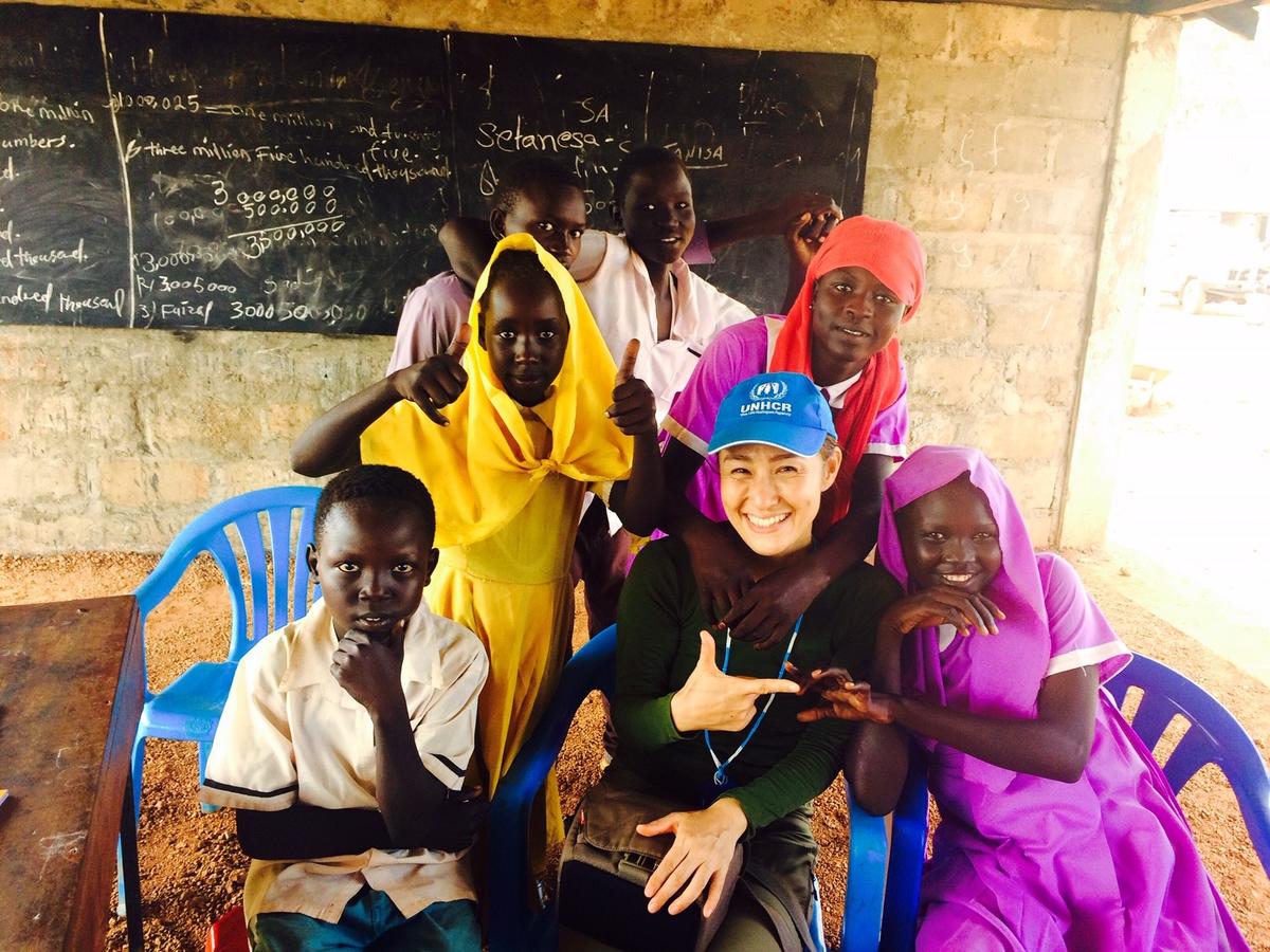 South Sudan. Staff member Keiko Odashiro, protecting refugees from sexual abuse