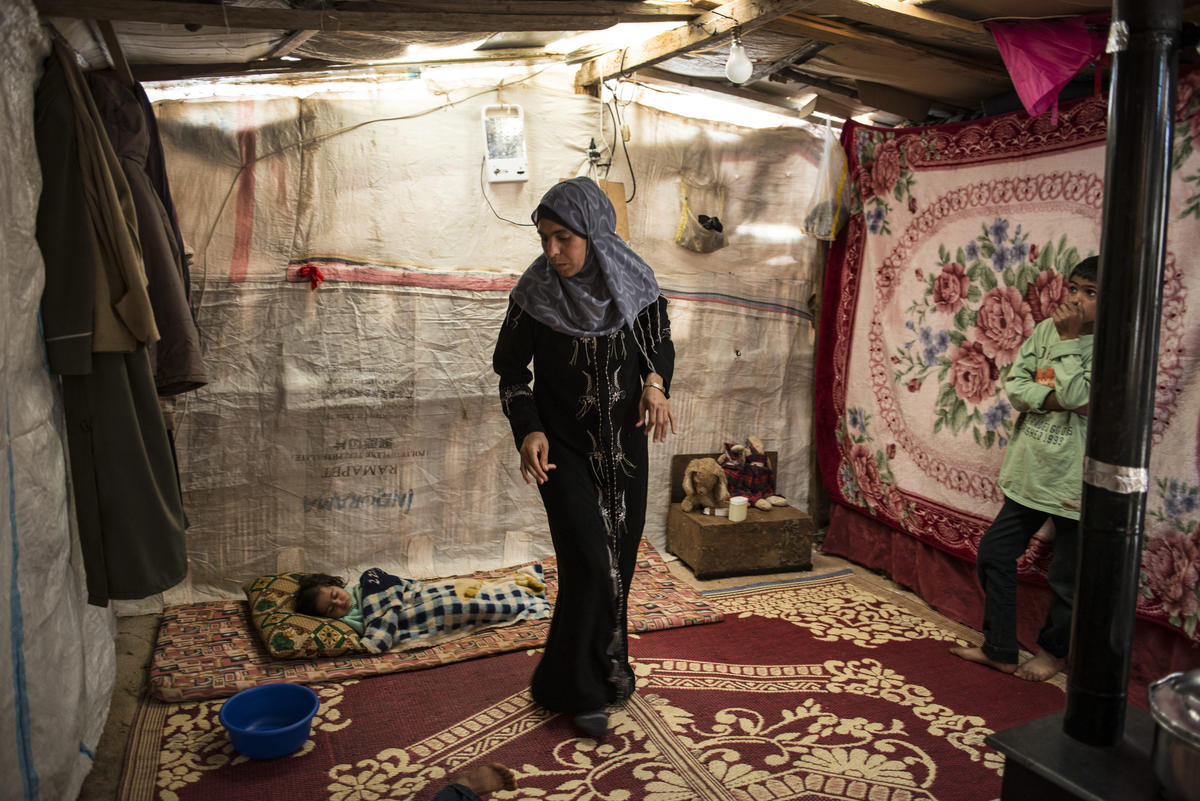 Lebanon. Syrian female refugee headed household