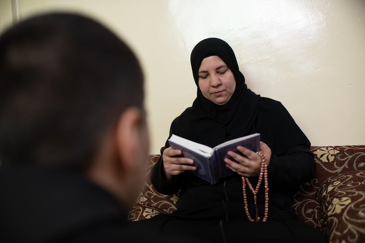 Jordan. A widow and mother of four children felt safe after crossing border to Jordan