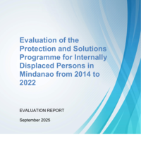 Evaluation of the Protection and Solutions Programme for Internally Displaced Persons in Mindanao (2014–2022)