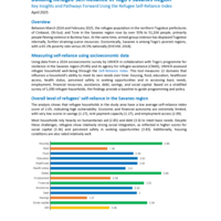 Self-reliance of refugee households in the Savanes region of Togo