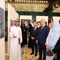 جانب من المعرض الفني الذي أقامته المفوضية للاحتفاء بيوم اللاجئ العالمي في الرياض.