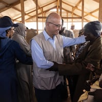 UN High Commissioner for Refugees Barham Salih meets Sudanese refugees