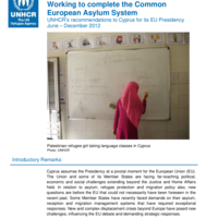 UNHCR's Recommendations to Cyprus for its EU Presidency, June-December 2012