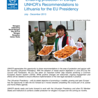 UNHCR's Recommendations to Lithuania for its EU Presidency, July-December 2013