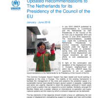 UNHCR's Recommendations to the Netherlands for its EU Presidency, January-June 2016