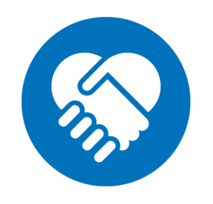 Two hands intertwined, forming a heart