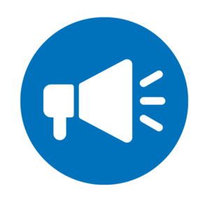 The icon of a speaker, representing advocacy