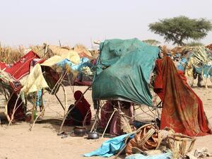 لاجئون سودانيون وصلوا مؤخراً إلى تشاد.