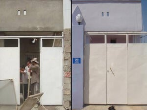 Iraq / A house rebuilt - before / afterwards 