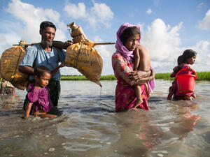 Bangladesh. Thousands of new Rohingya refugee arrivals cross the border