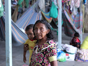 Brazil. Indigenous from Venezuela living on the shelter in Pacaraima, Roraima